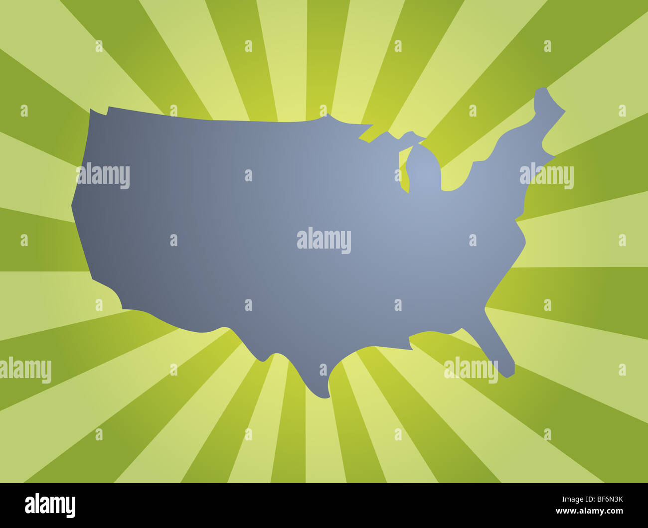 Mappa degli Stati Uniti d'America Foto Stock