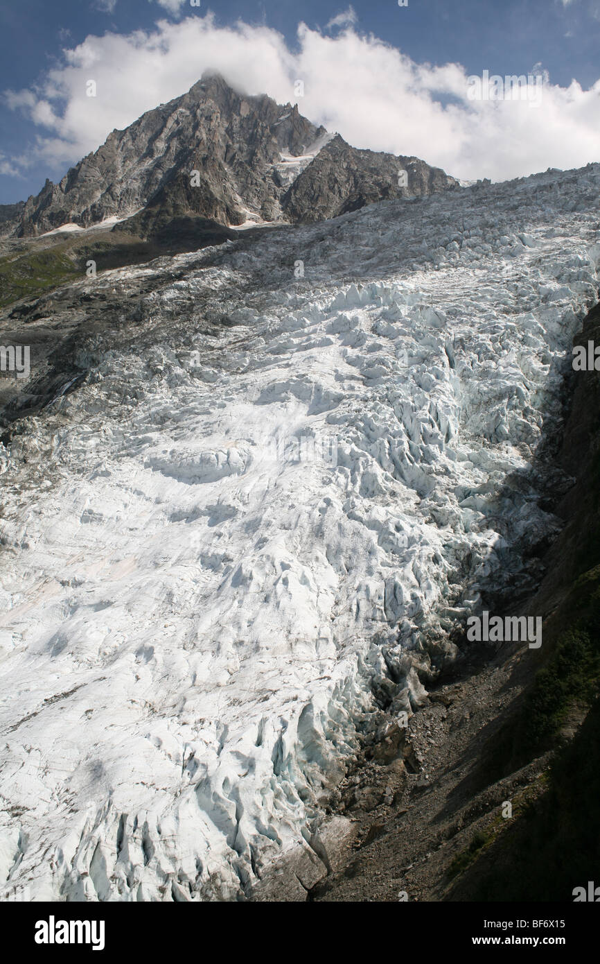 Ghiacciaio Bossons Chamonix Foto Stock