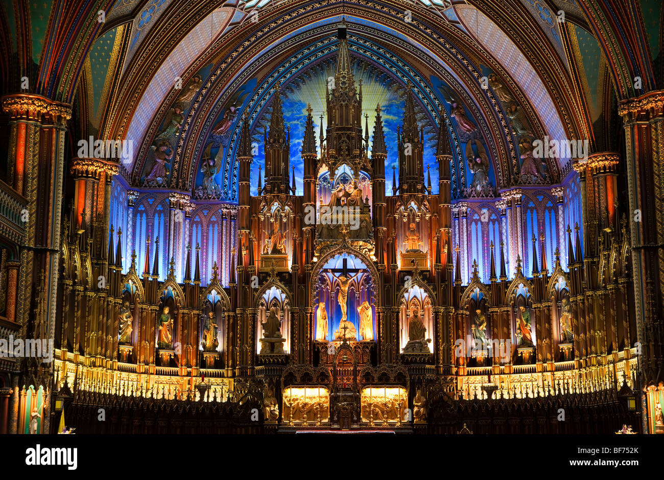 La Basilica di Notre Dame, Montreal, Canada Foto Stock