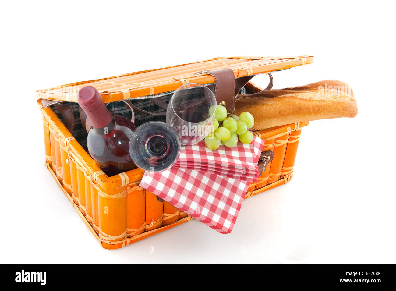Buona cestino picnic per mangiare all'aperto Foto Stock