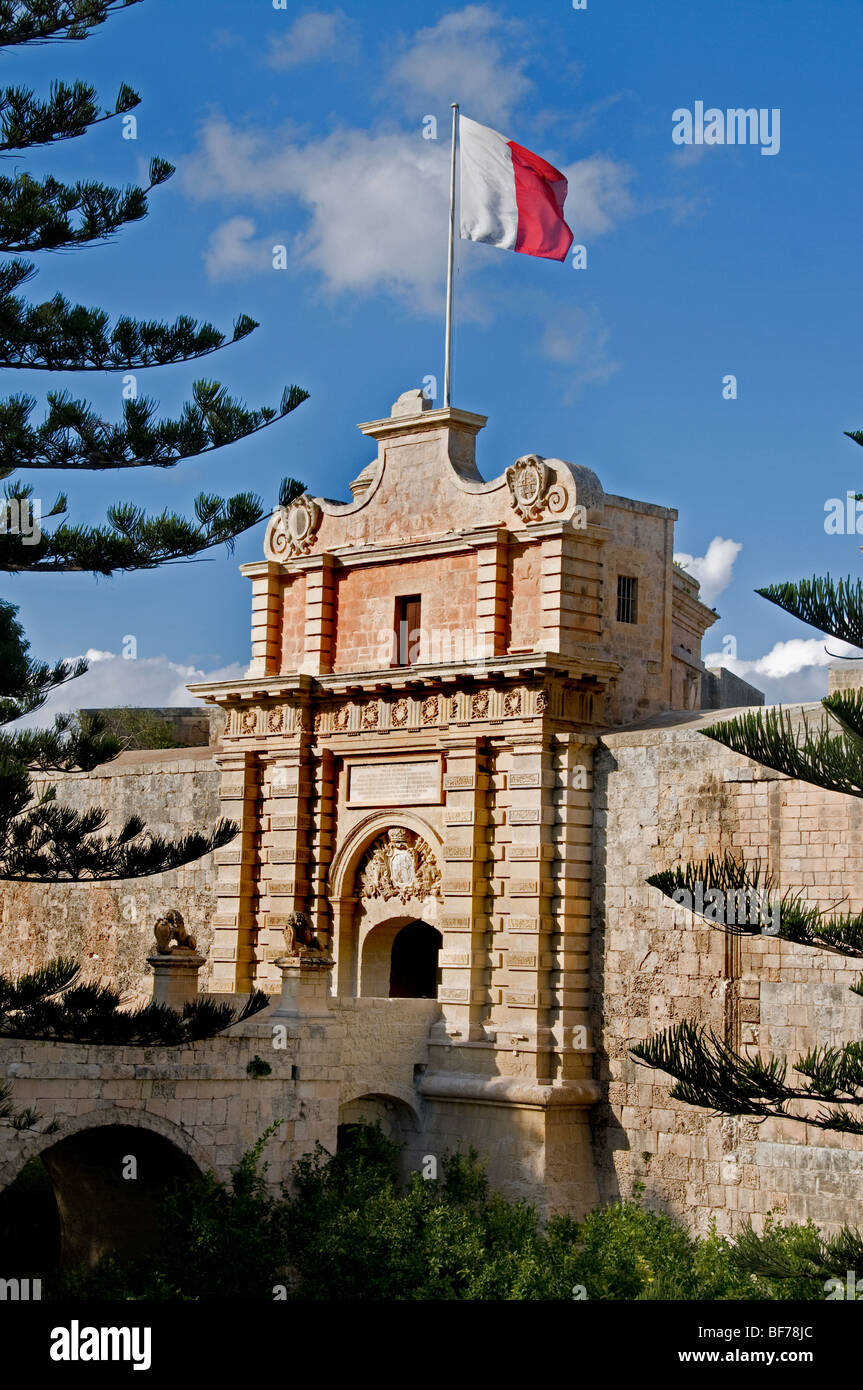 Mdina Rabat Malta città fortificata città fort castello Foto Stock