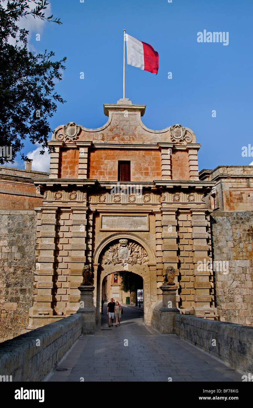 Mdina Rabat Malta città fortificata città fort castello Foto Stock