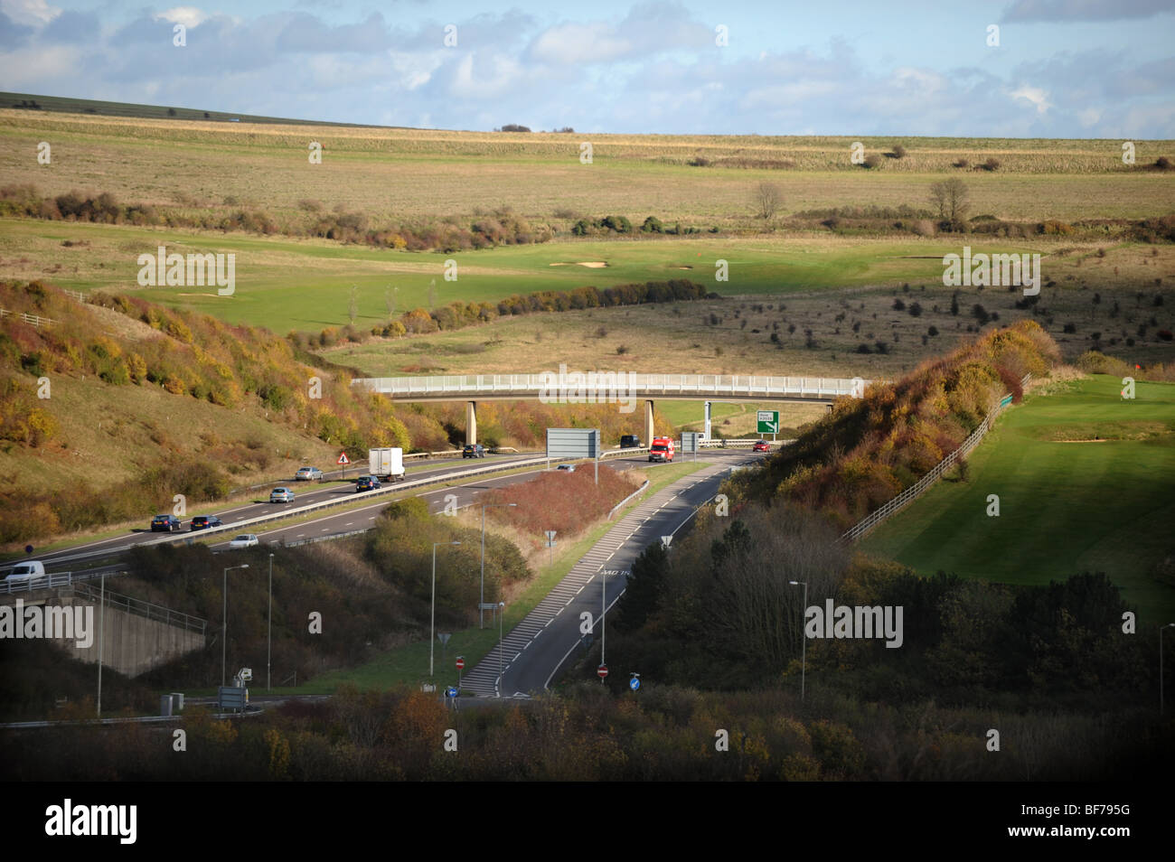 Traffico sulla A27 Brighton and Hove bypass, Sussex UK Foto Stock