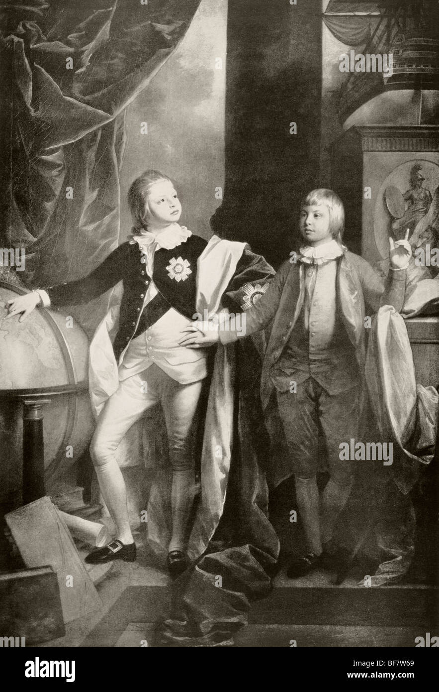Guglielmo Duca di Clarence, più tardi Re Guglielmo IV, a sinistra e a Edward Duca di Kent, più tardi padre della regina Victoria, a destra. Foto Stock