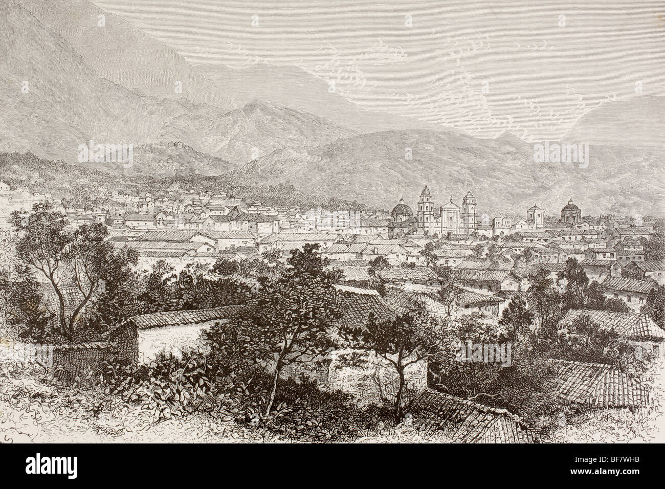Viste di insieme di Bogotà, Colombia circa 1880. Foto Stock