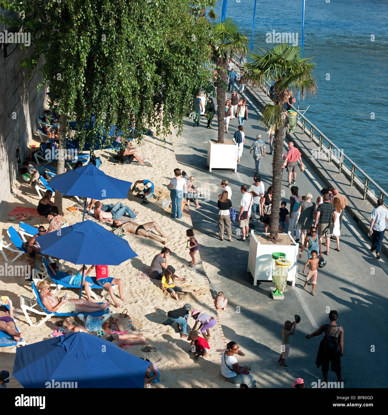Paris-Plage (Parigi spiaggia) 2009 il funzionamento durante il periodo estivo Foto Stock