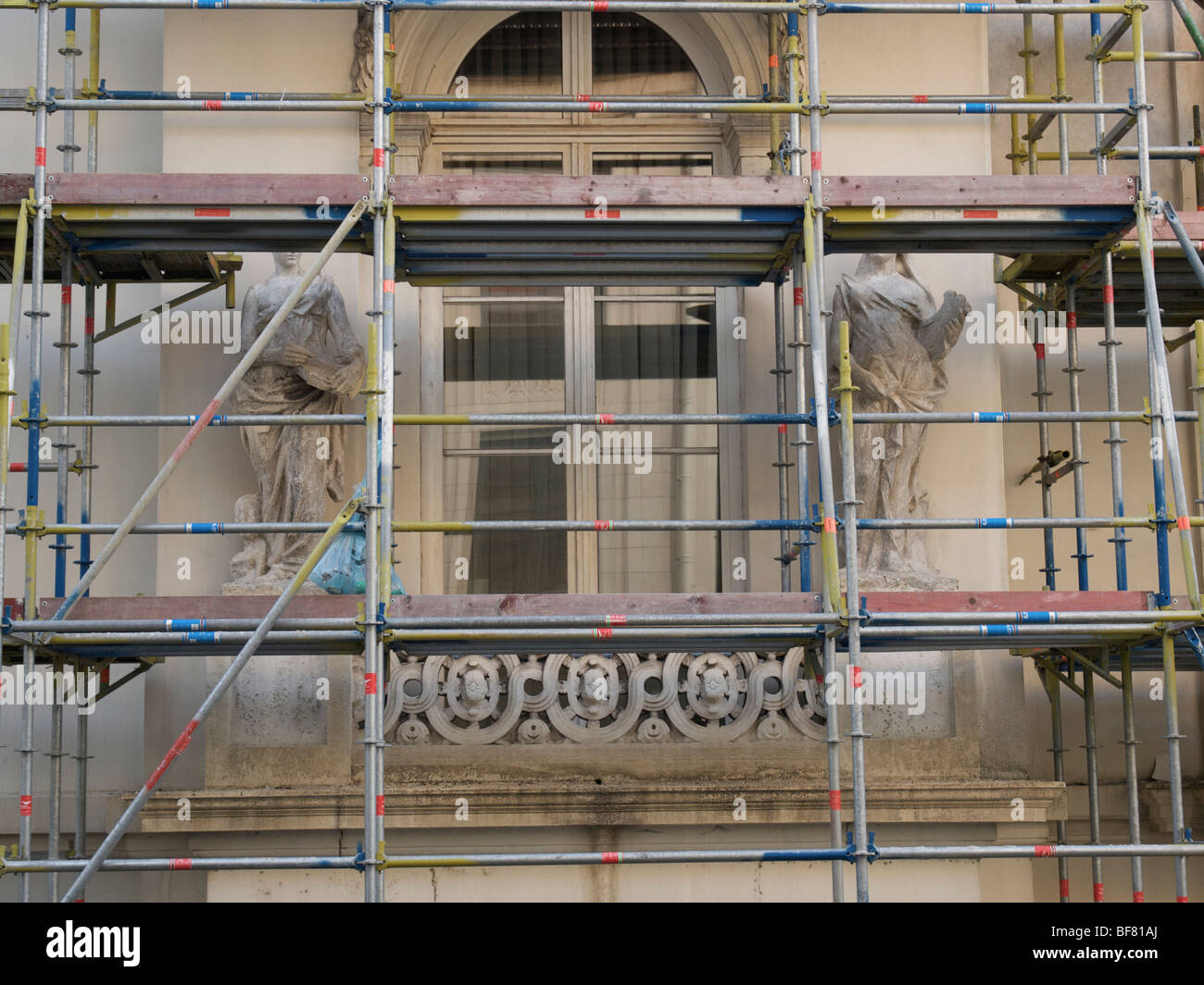 Complessa costruzione restauro esterno, il Museo delle Belle Arti, Bruxelles, Belgio Foto Stock