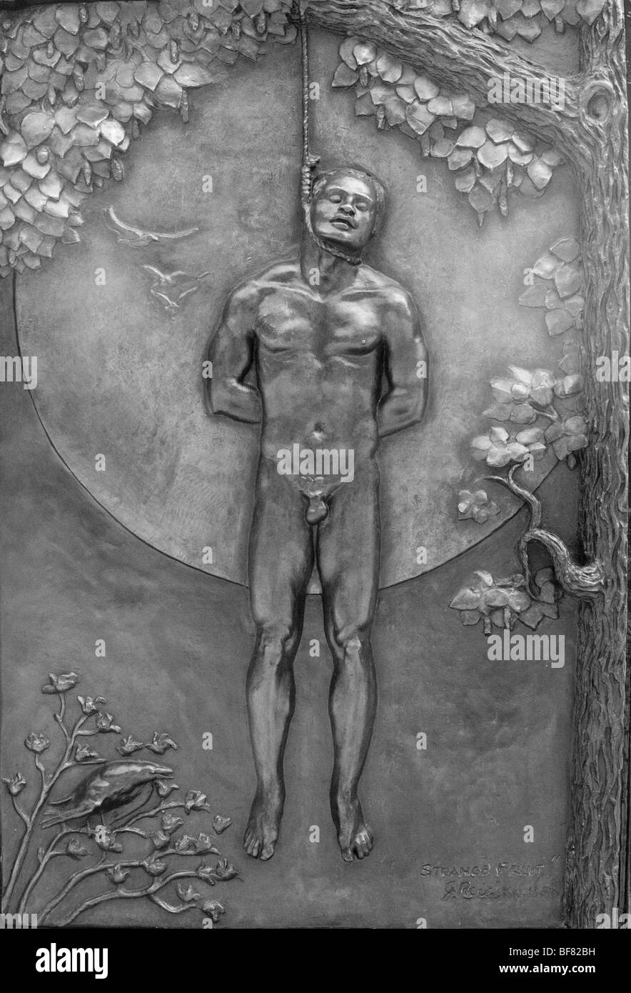 Dettaglio del linciaggio sulla scultura a Baltimora Billie Holiday statua Foto Stock