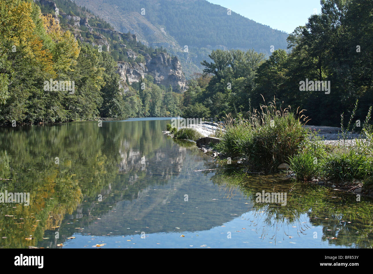 Fiume Tarn a Sainte Enimie Foto Stock
