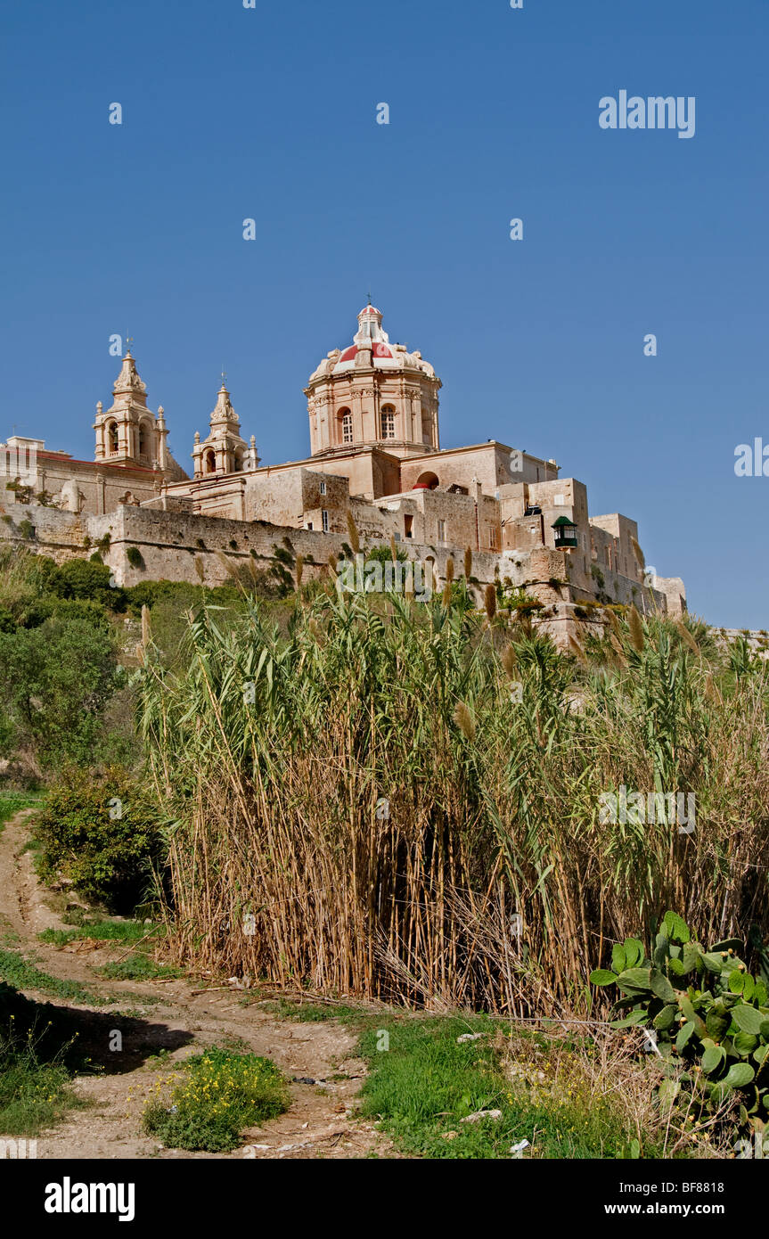 Mdina Rabat Malta città fortificata città fort castello Foto Stock