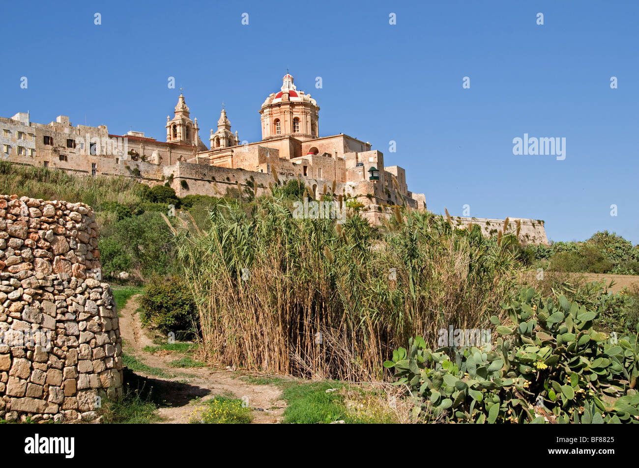 Mdina Rabat Malta città fortificata città fort castello Foto Stock
