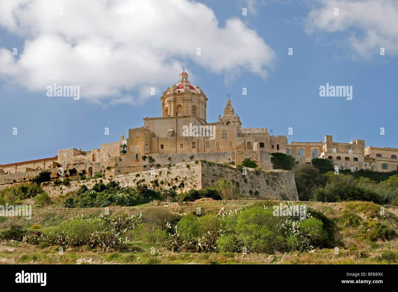 Mdina Rabat Malta città fortificata città fort castello Foto Stock
