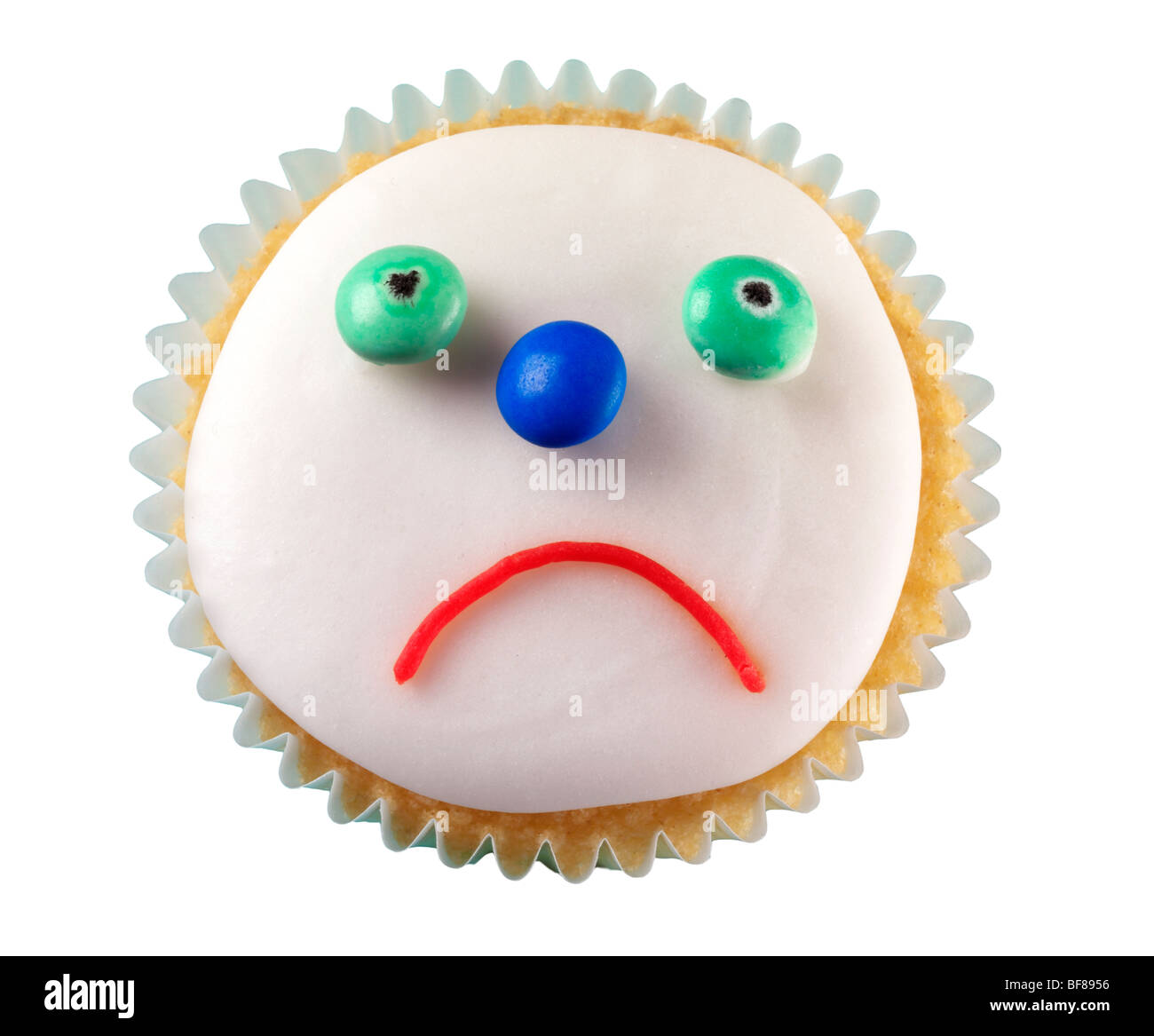 Faccina triste CUPCAKE Foto Stock