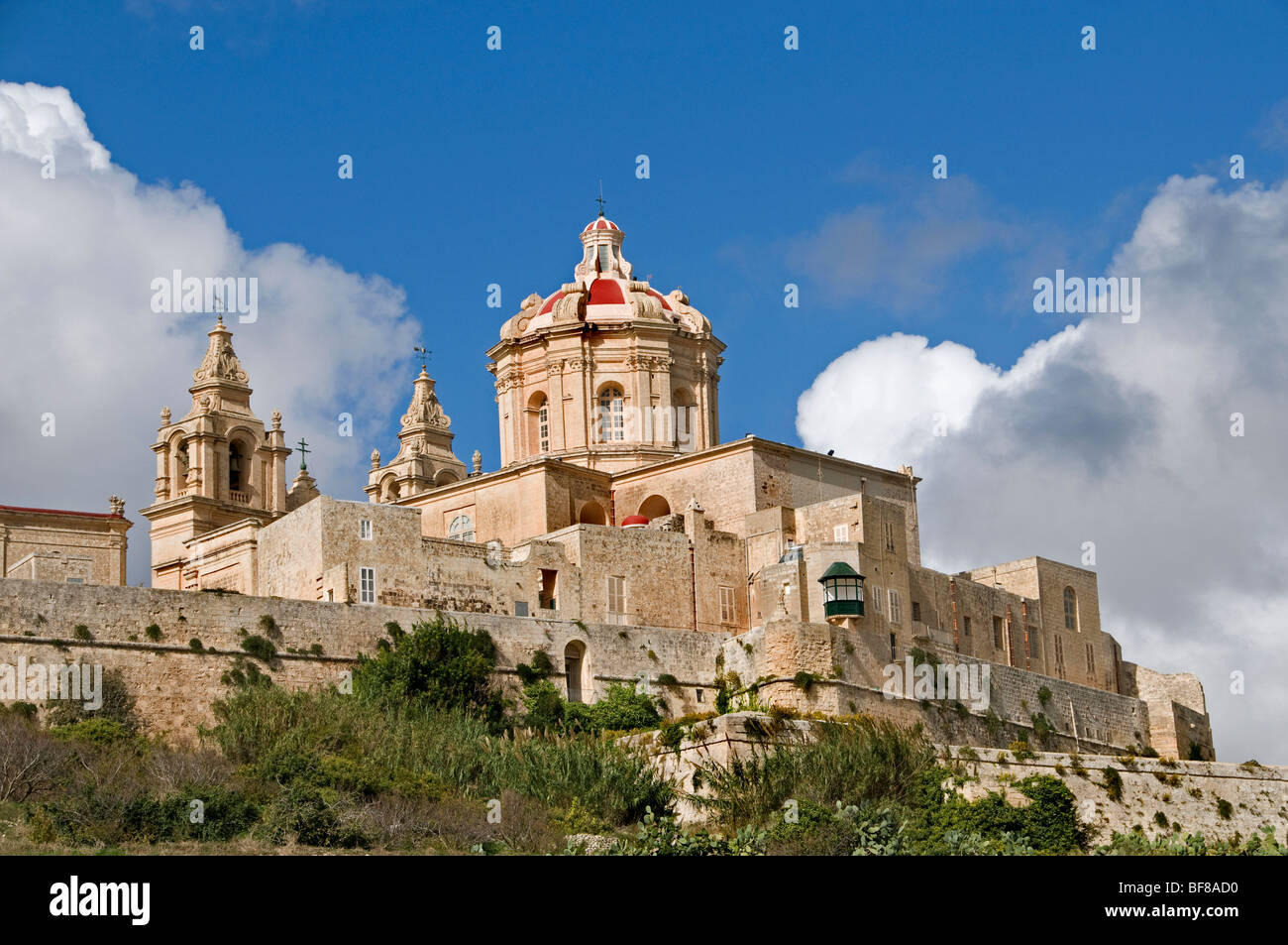 Mdina Rabat Malta città fortificata città fort castello Foto Stock