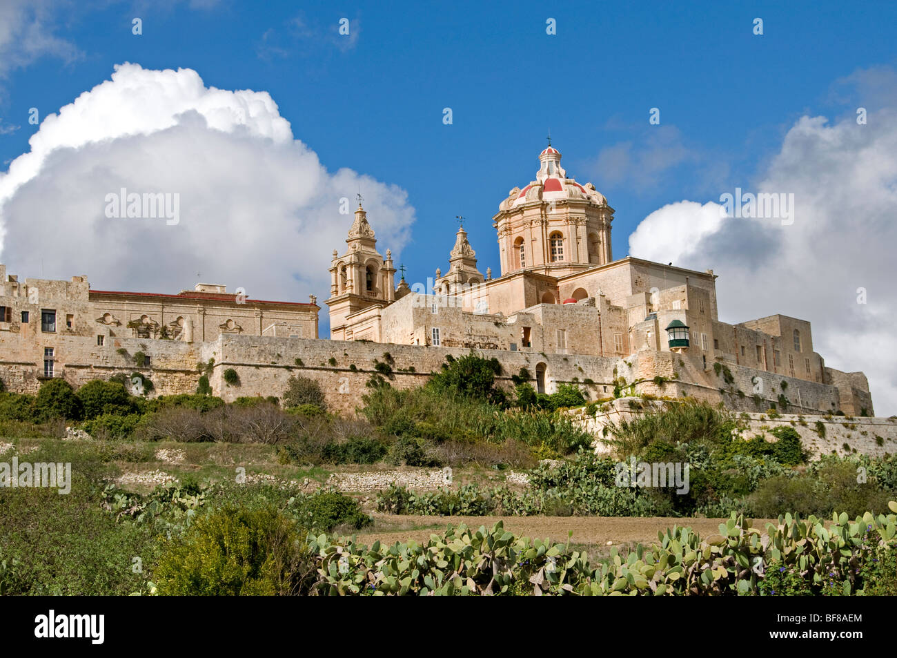 Mdina Rabat Malta città fortificata città fort castello Foto Stock