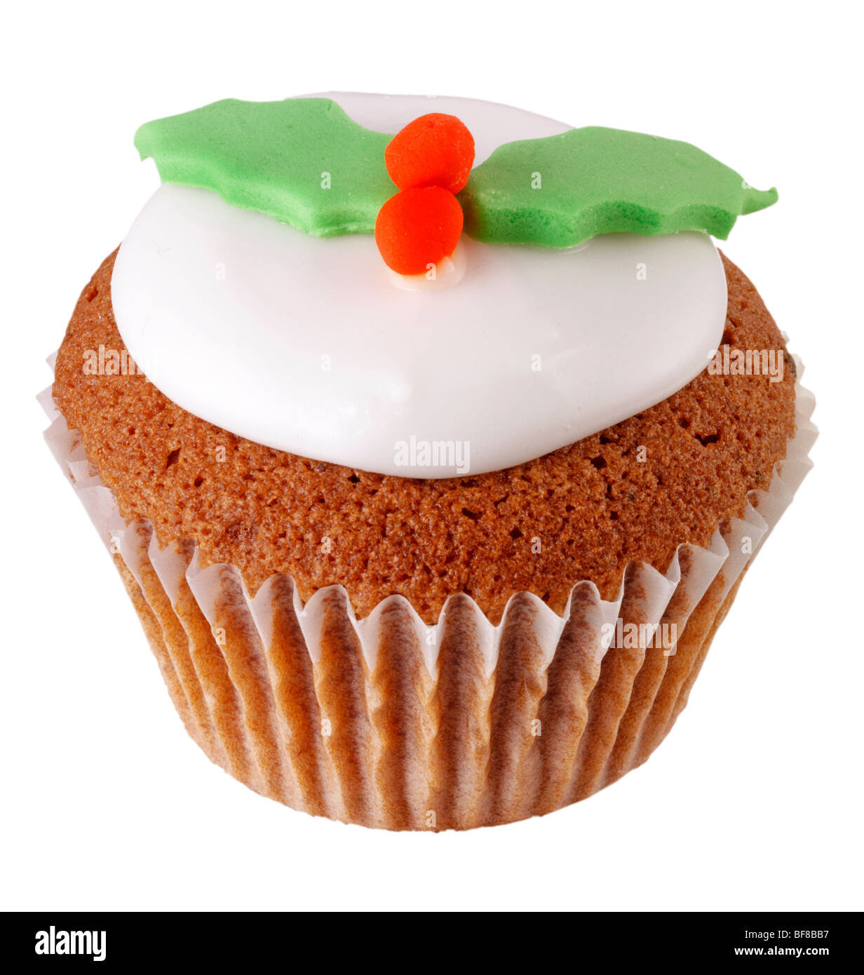 Natale HOLLY CUPCAKE Foto Stock