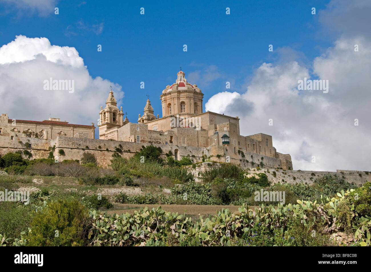 Mdina Rabat Malta città fortificata città fort castello Foto Stock