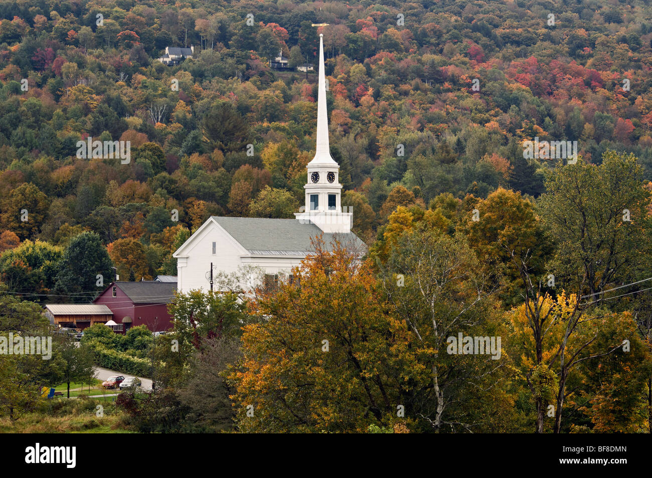 Chiesa della comunità a Stowe, Vermont Foto Stock