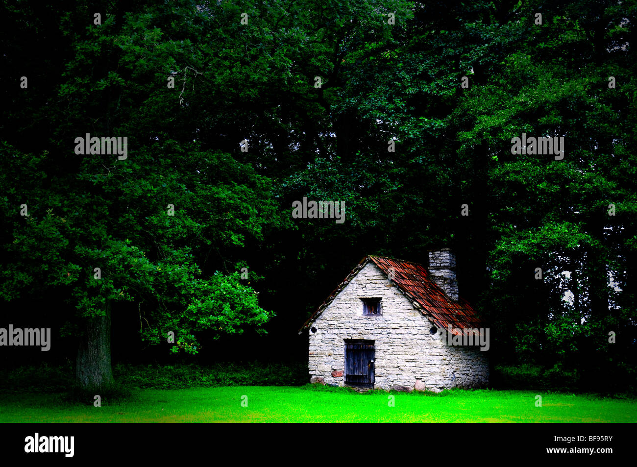 Un cottage nei boschi Foto Stock