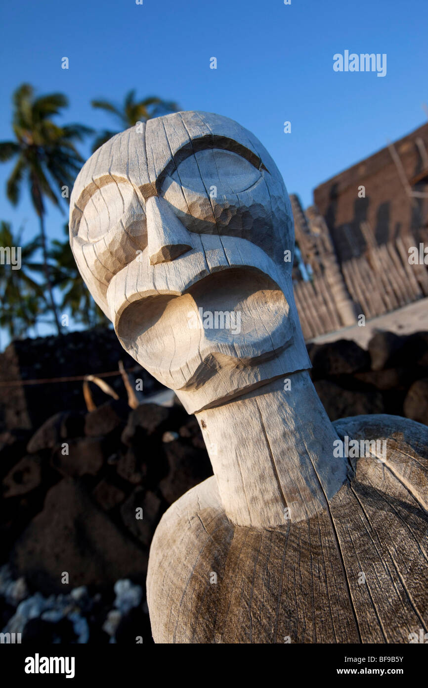 Puuhonua O Hōnaunau National Historical Park, città di rifugio, isola di Hawaii Foto Stock