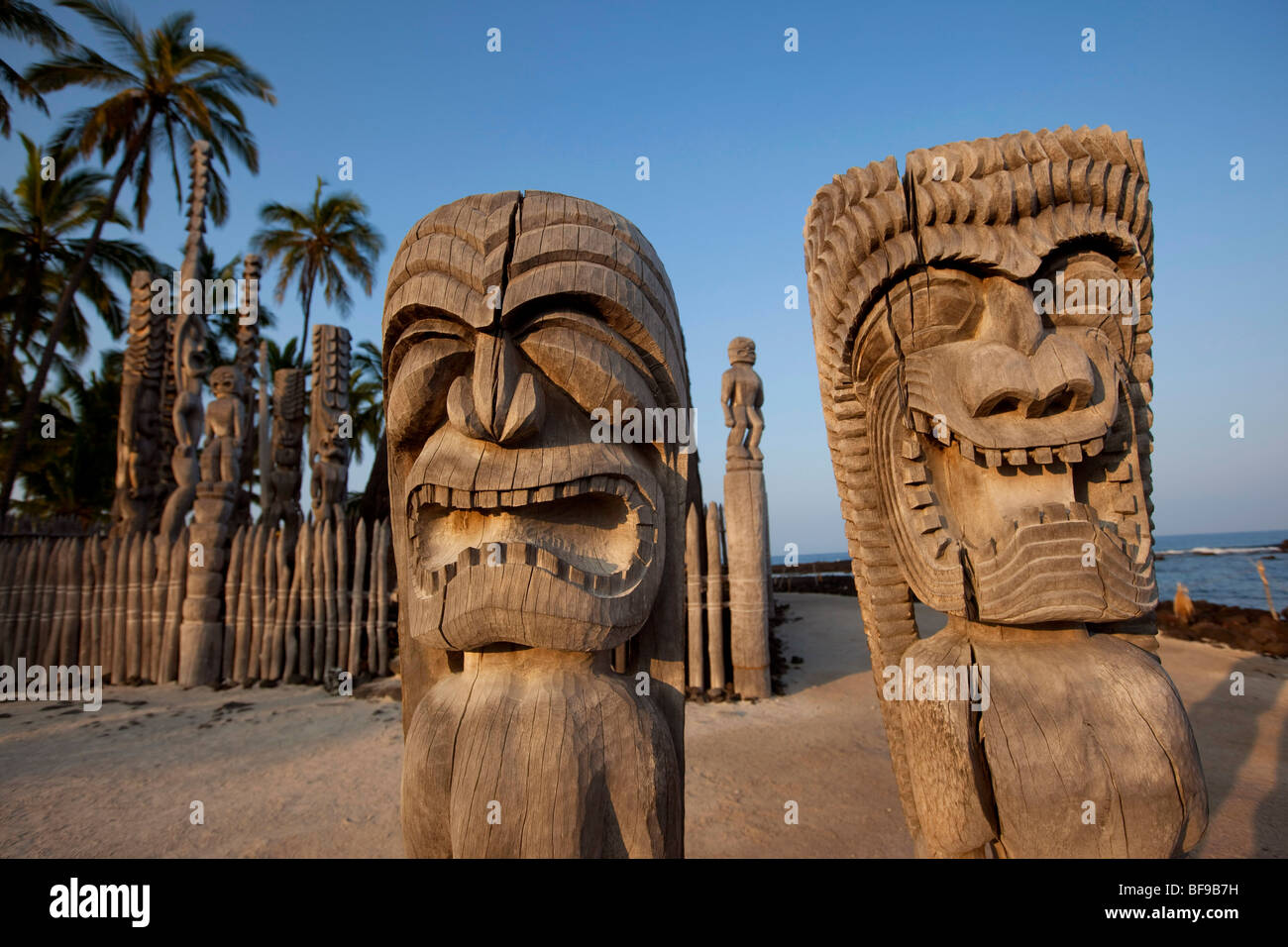 Puuhonua O Hōnaunau National Historical Park, città di rifugio, isola di Hawaii Foto Stock