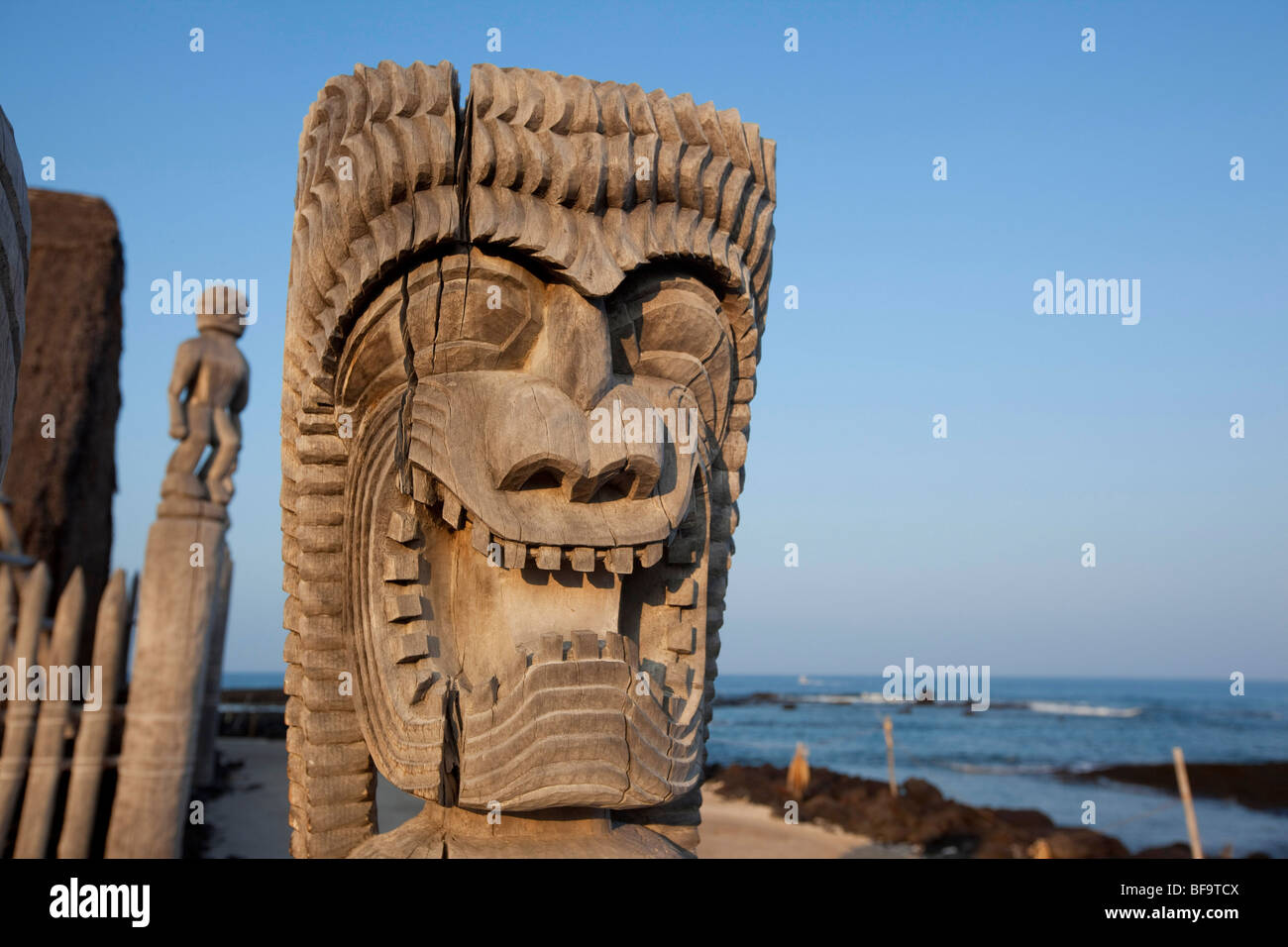 Puuhonua O Hōnaunau National Historical Park, città di rifugio, isola di Hawaii Foto Stock