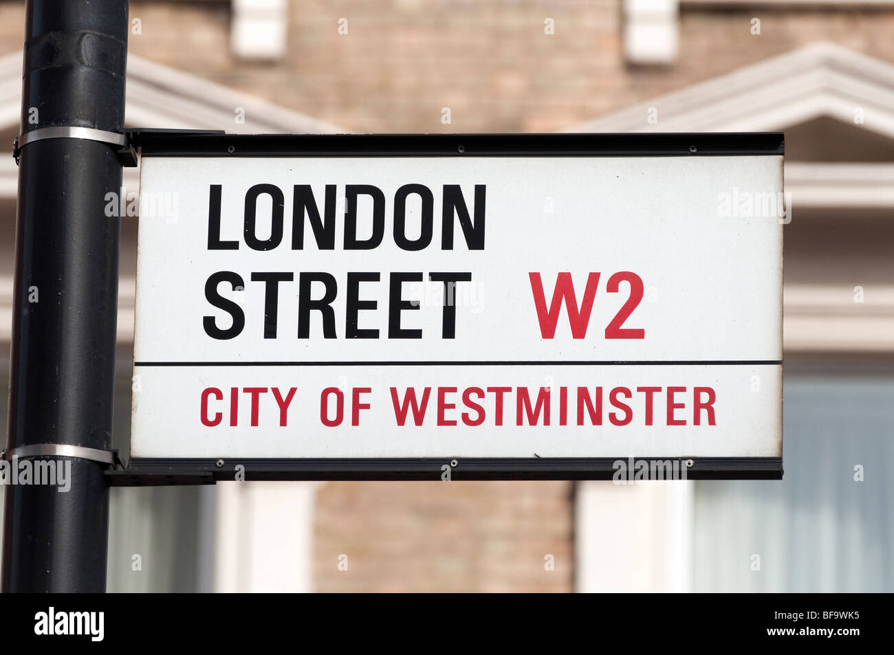 London Street segno, London, England, Regno Unito Foto Stock