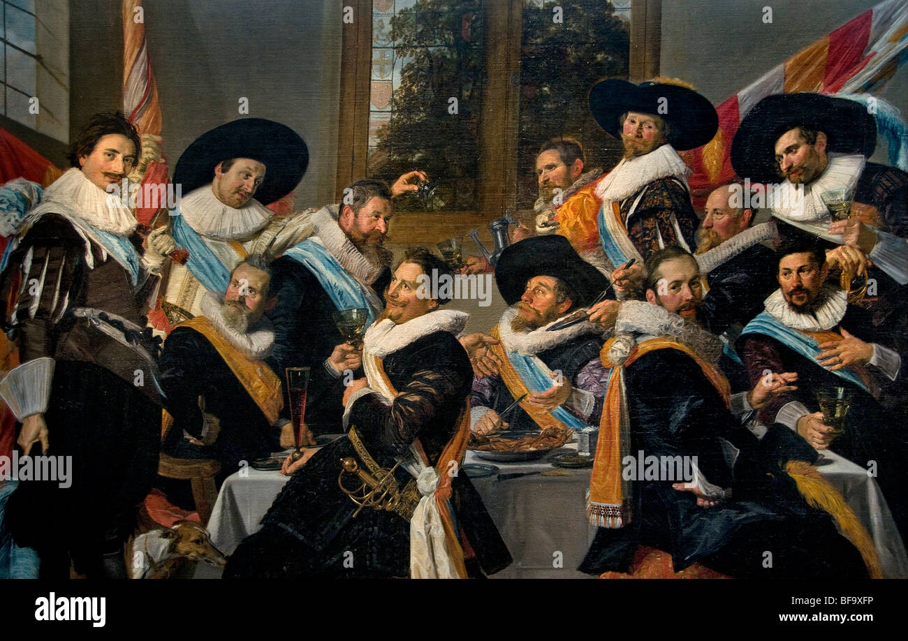 Frans Hals 1582-1666 Banchetti Calliverymen ufficiali di guardia civica Museo 1627 Paesi Bassi Foto Stock