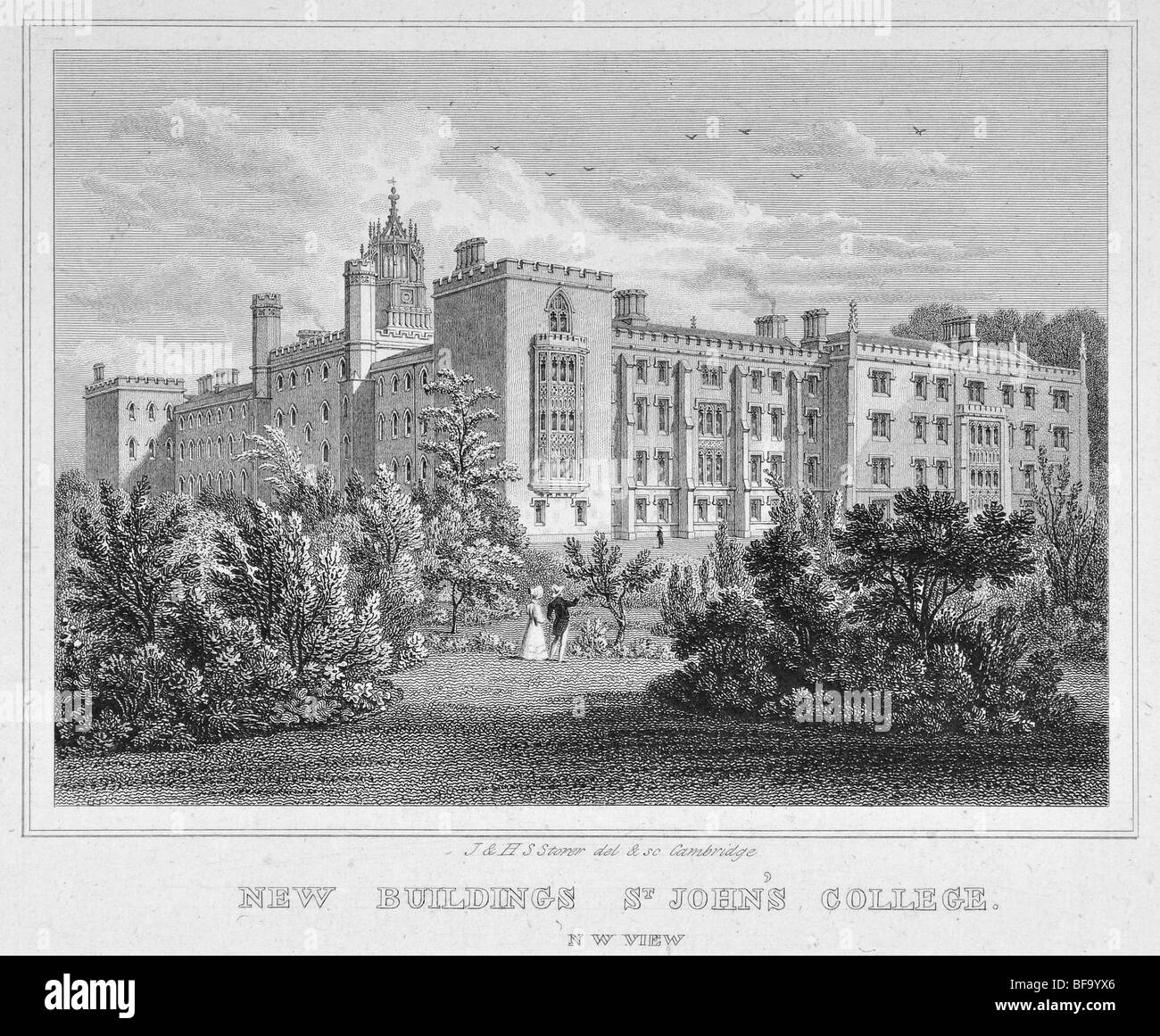 St John's College di Cambridge - Nuovi edifici, N-W view Foto Stock
