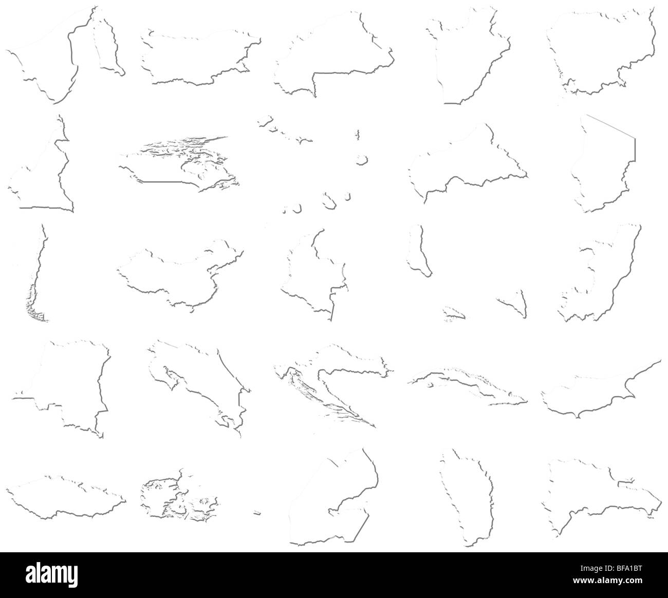 Repubblica Brunei-Dominican 3D Mappe bianco Foto Stock