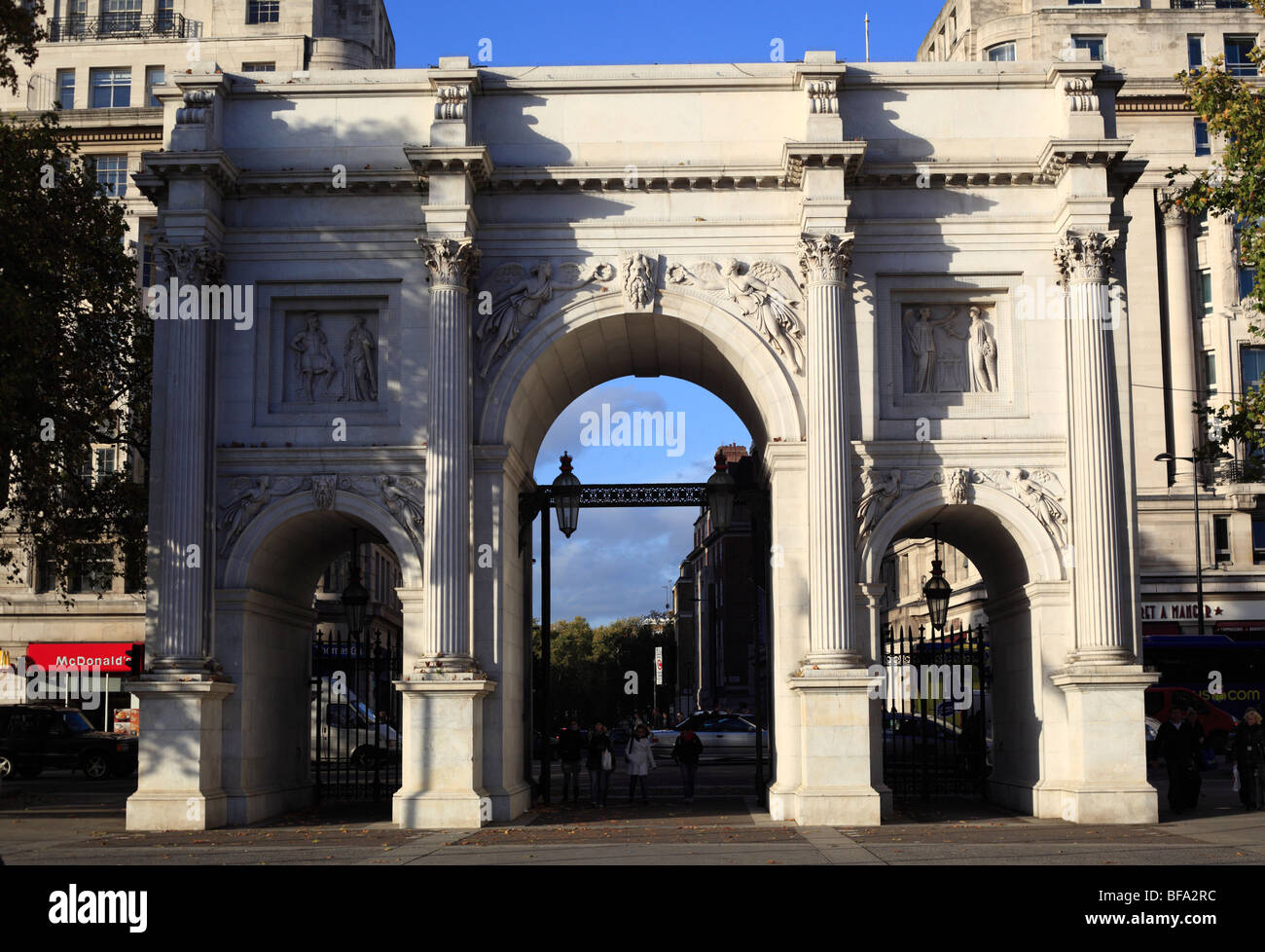 Iconico marble arch a Londra Regno Unito Foto Stock