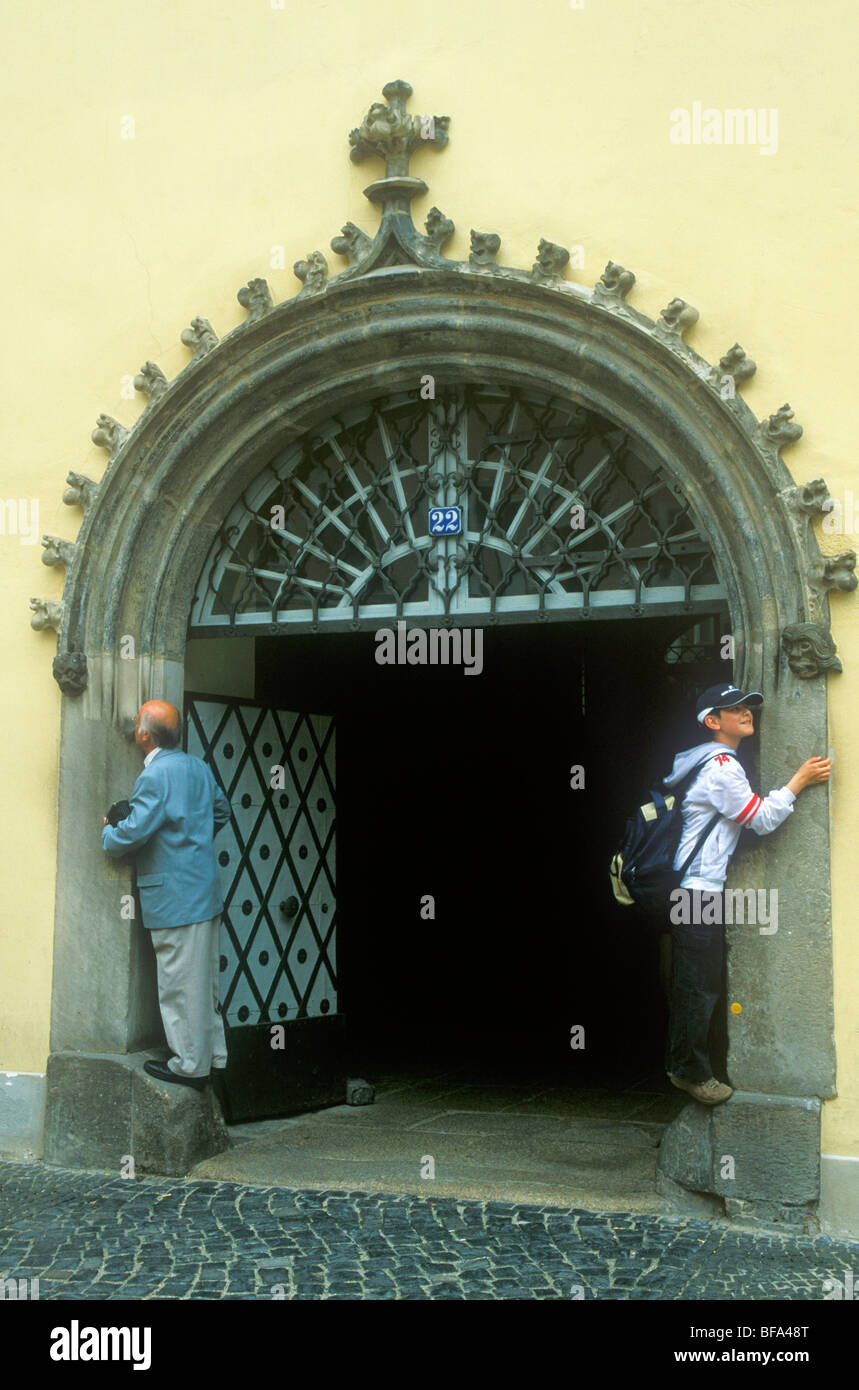 Whispering arco a Goerlitz, in stile tardo gotico, in Sassonia, Germania Foto Stock