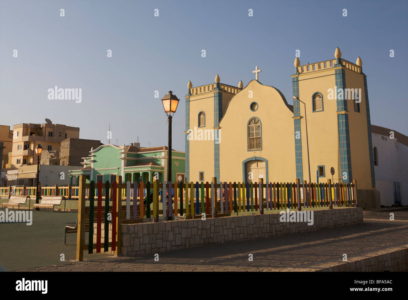 Sul porto di Sal Rei, capitale di Boa Vista, Cape-Verde Foto Stock