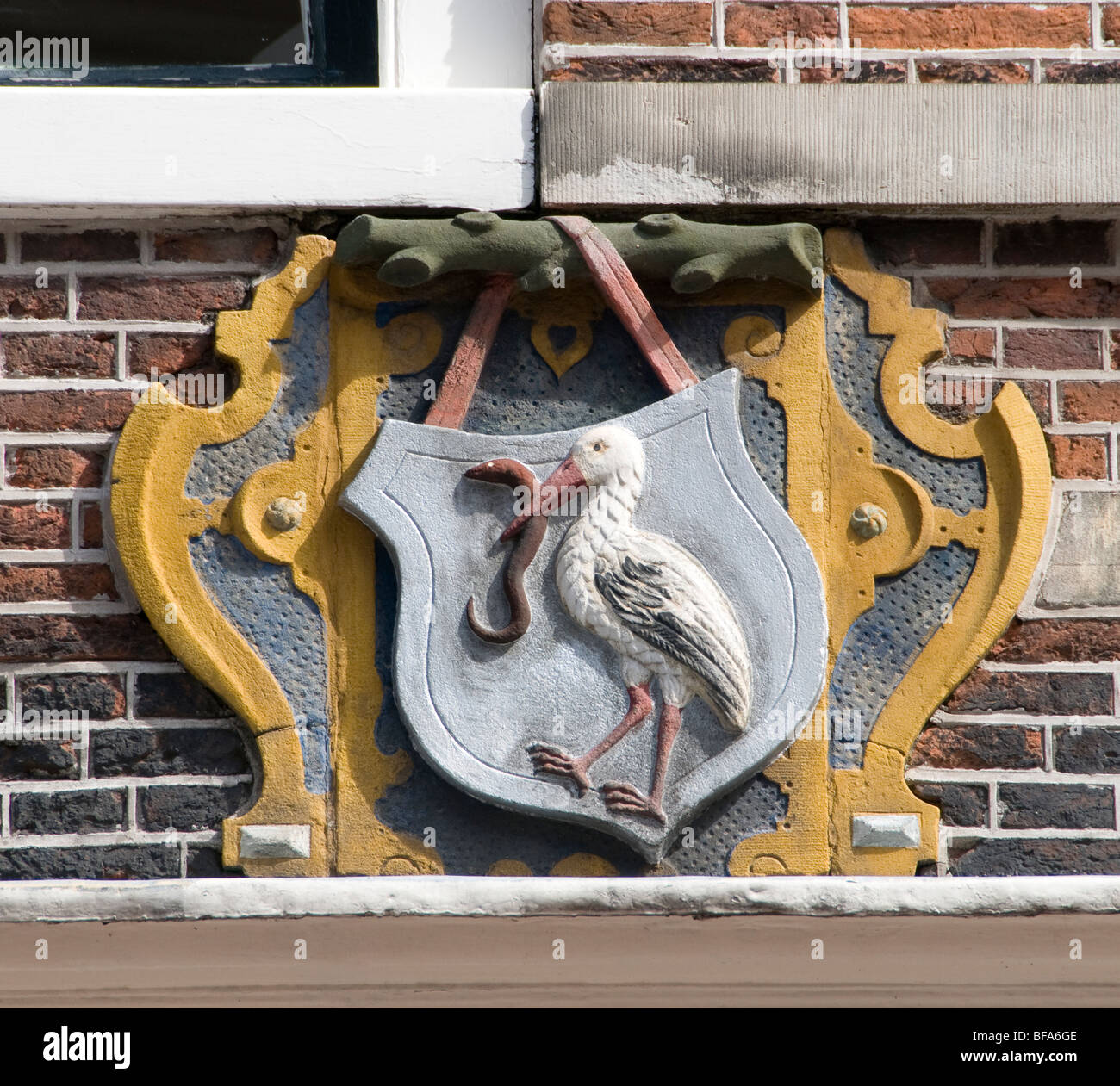 Haarlem Paesi Bassi Olanda Città storica di cicogna Foto Stock