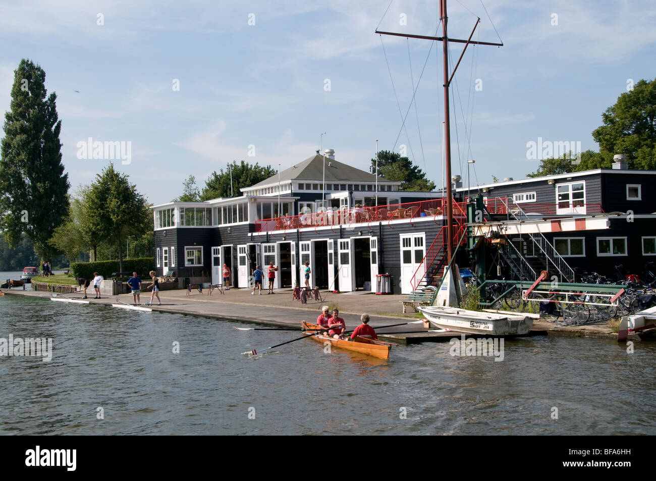 Haarlem Paesi Bassi Olanda Spaarne club di canottaggio Foto Stock
