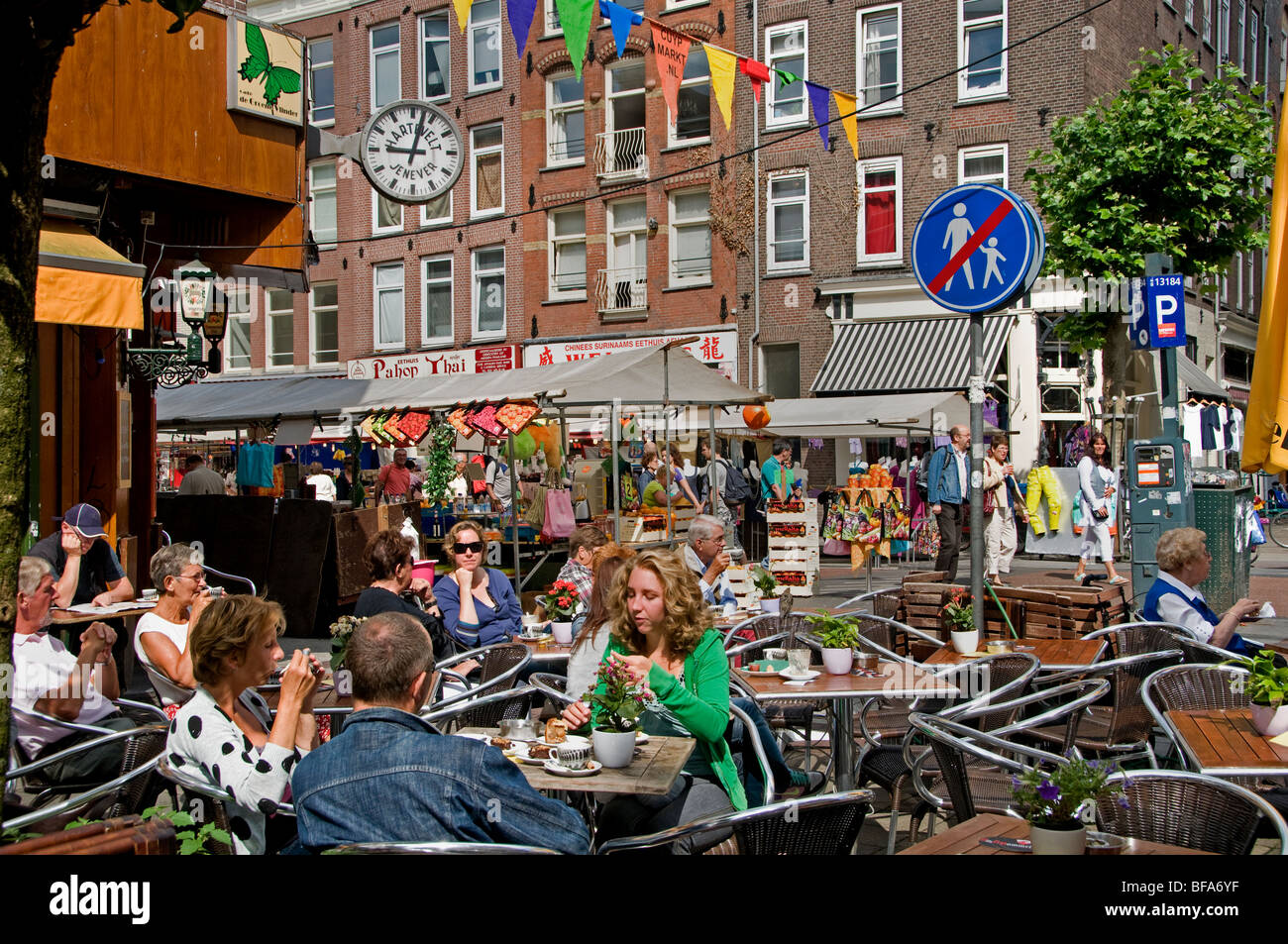 Amsterdam Albert Cuypstraat Cuyp mercato Paesi Bassi ristorante bar pub Foto Stock