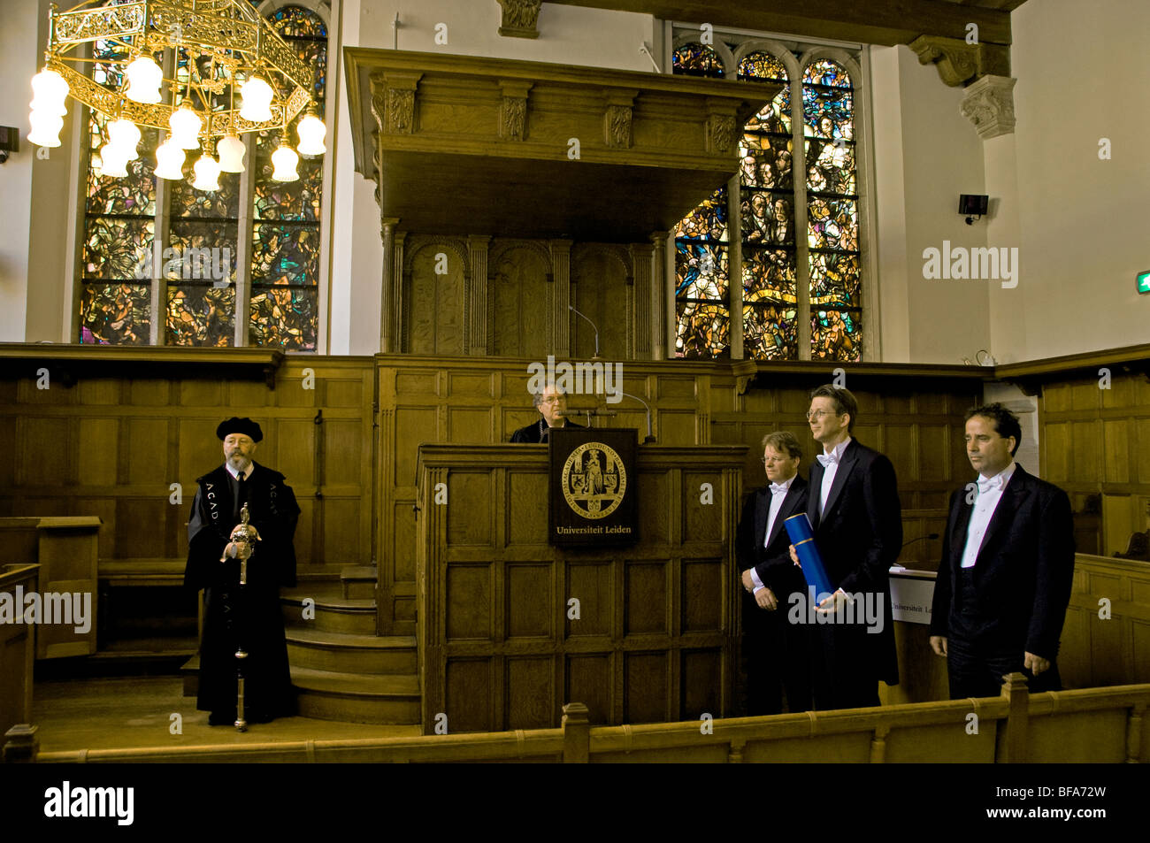 Rapenburg Pieterswijk vecchia università Leiden Paesi Bassi Foto Stock