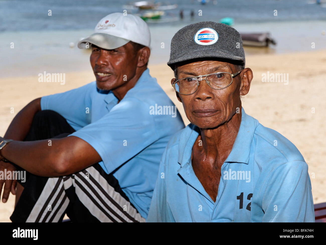I pescatori di Sanur, Bali Foto Stock