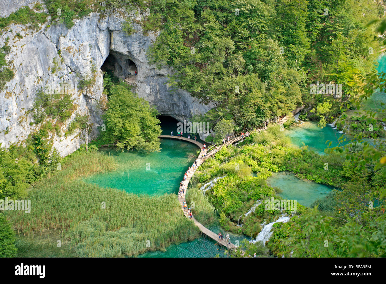 Al Parco Nazionale dei Laghi Plitwitz, Nord Dalmazia, Croazia Foto Stock