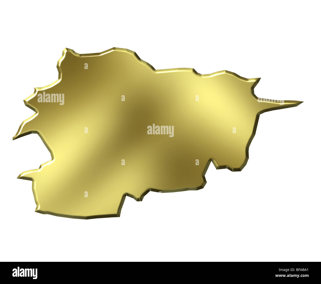 Andorra 3d golden mappa Foto Stock