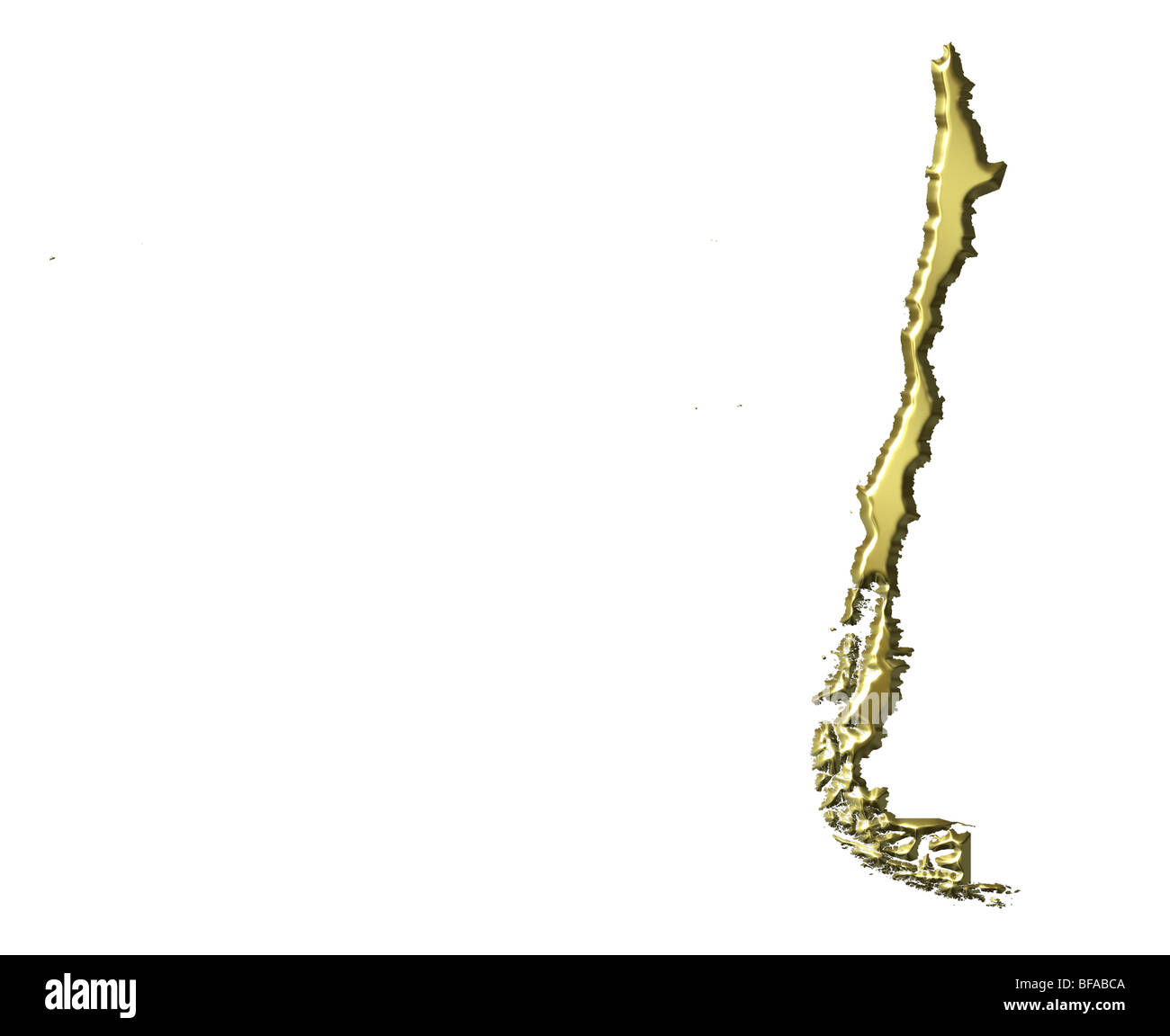 Il Cile 3d golden mappa Foto Stock