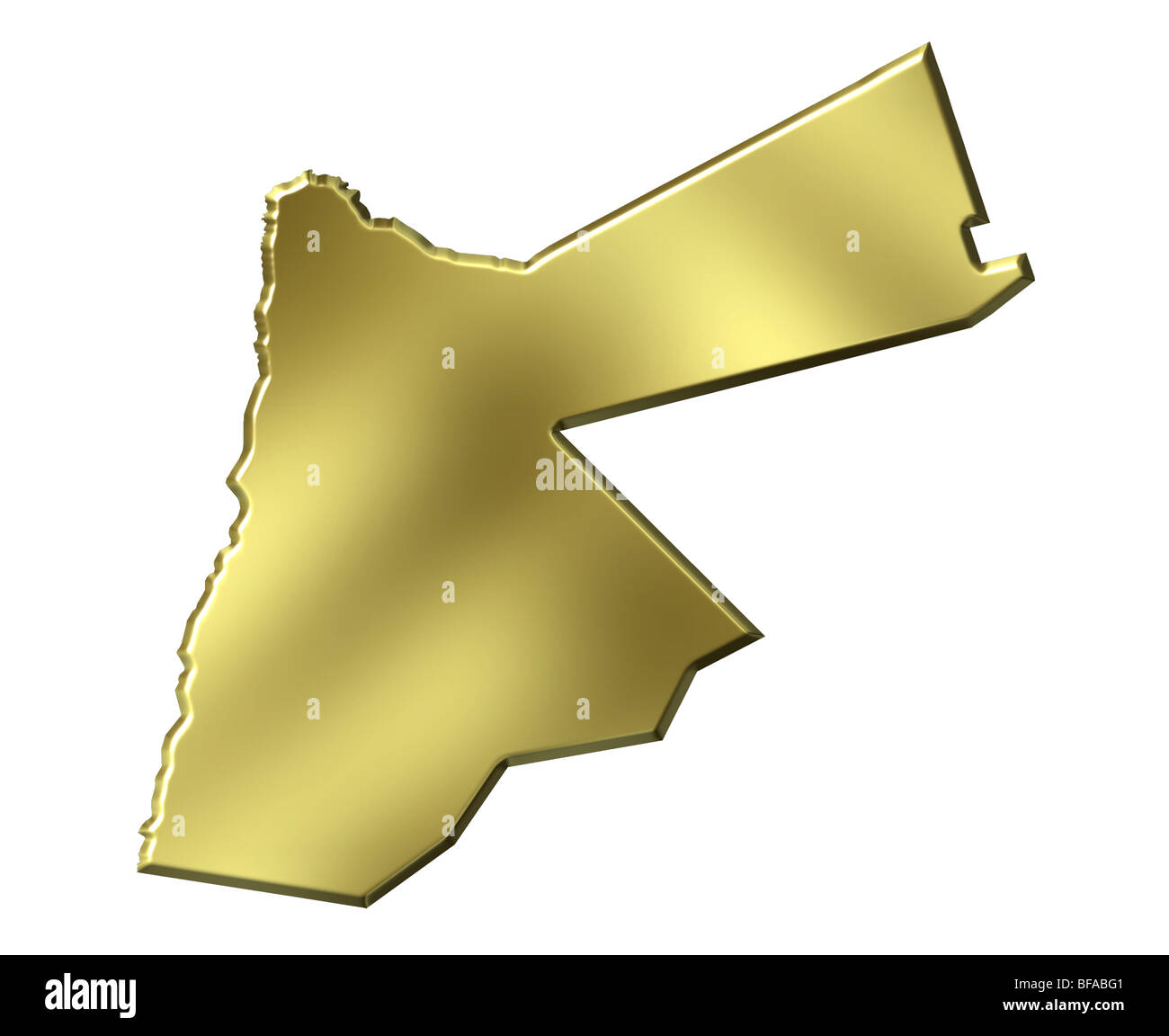 La Giordania 3d golden mappa Foto Stock