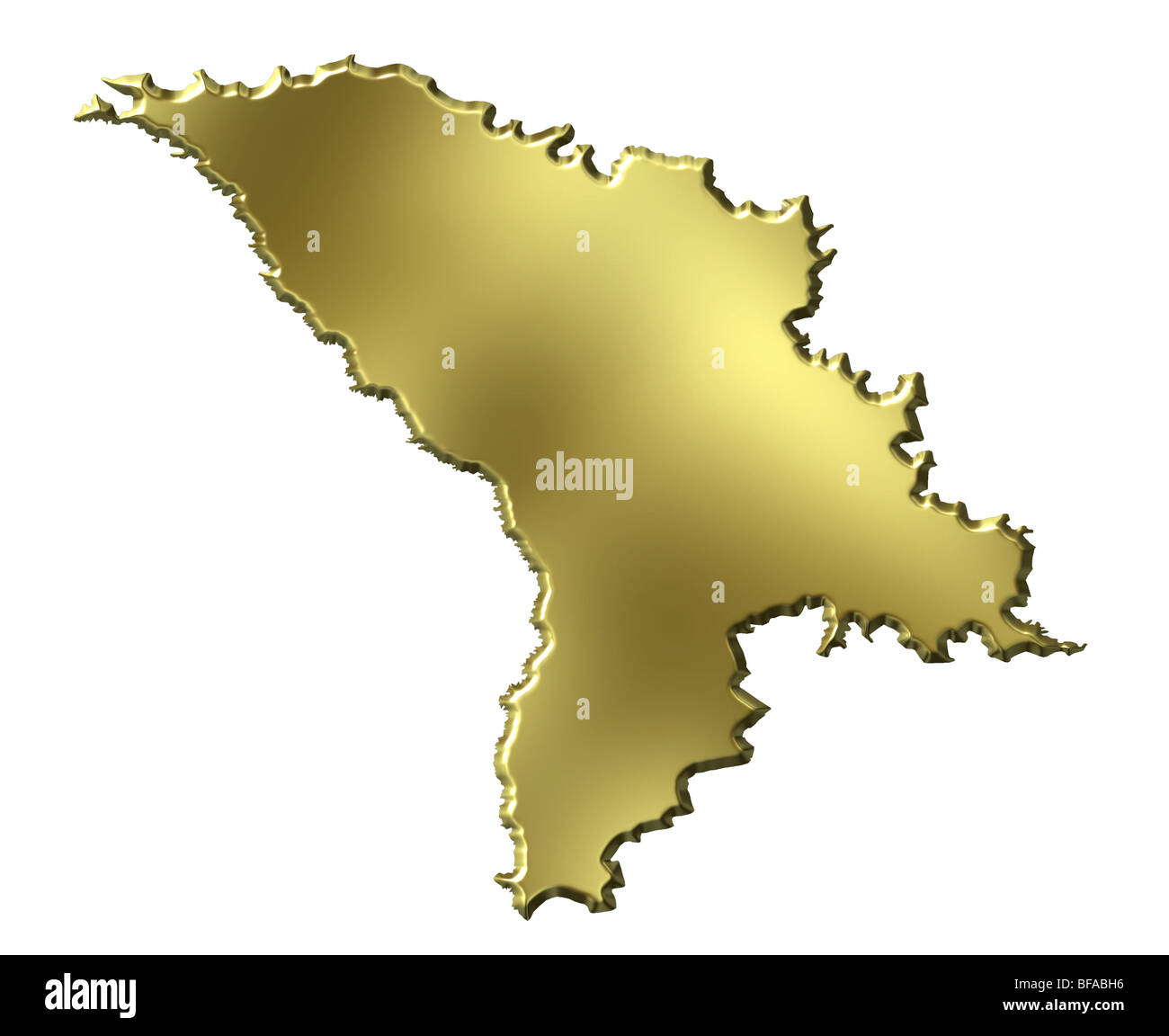 La Moldavia 3d golden mappa Foto Stock