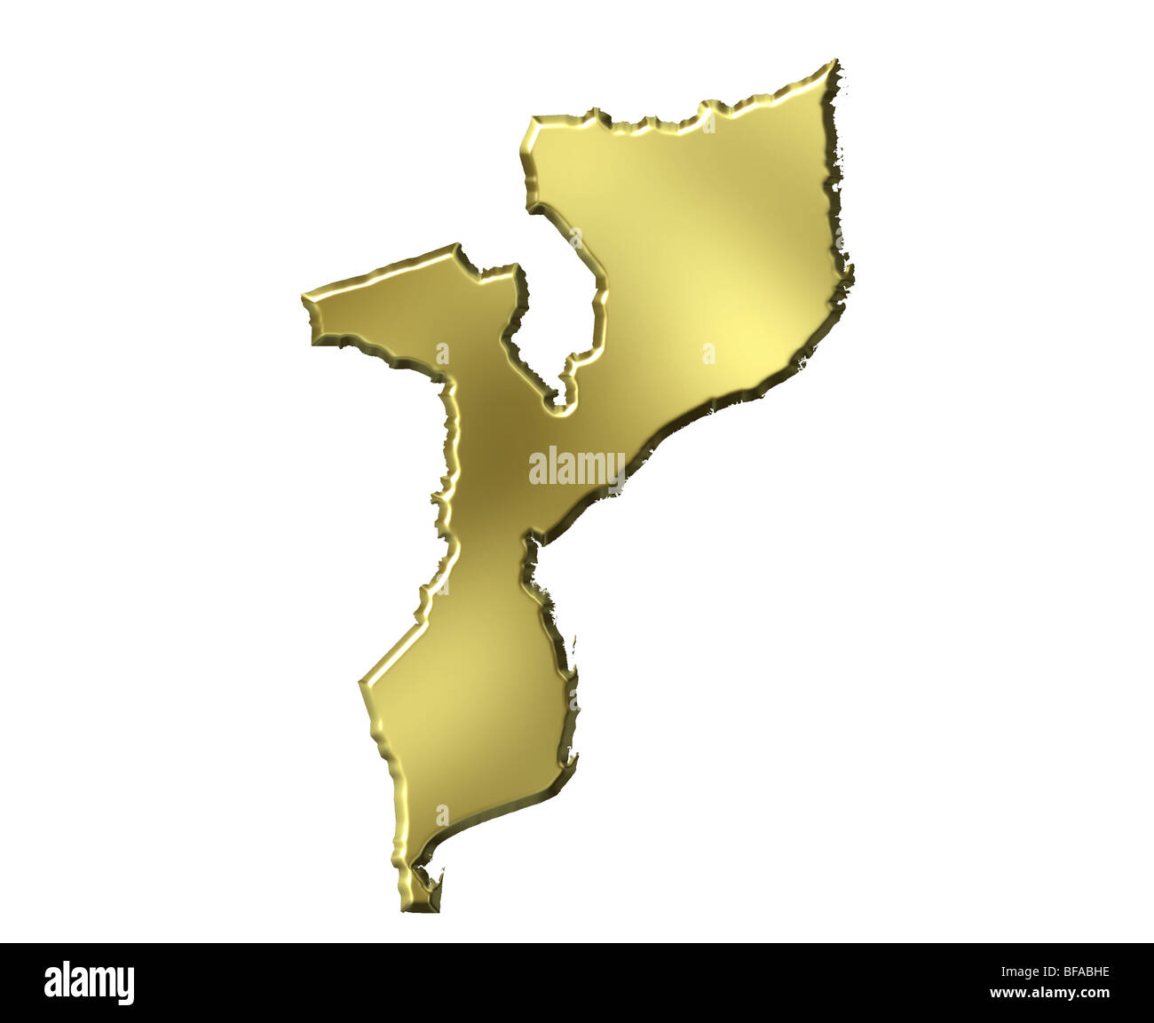 Mozambico 3d golden mappa Foto Stock