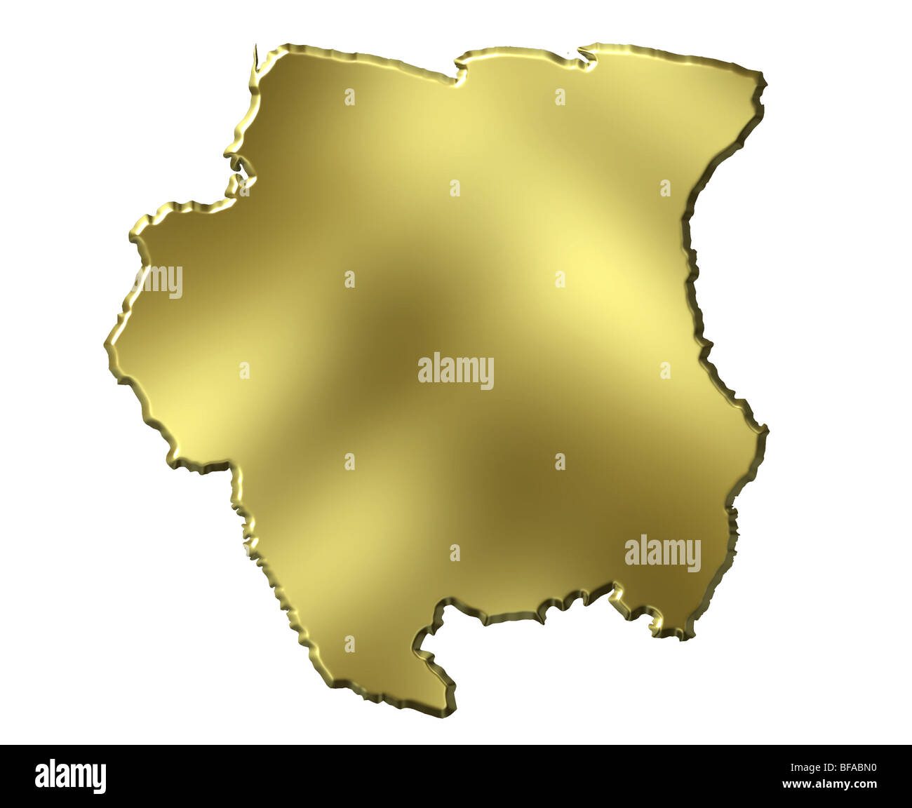 Suriname 3d golden mappa Foto Stock