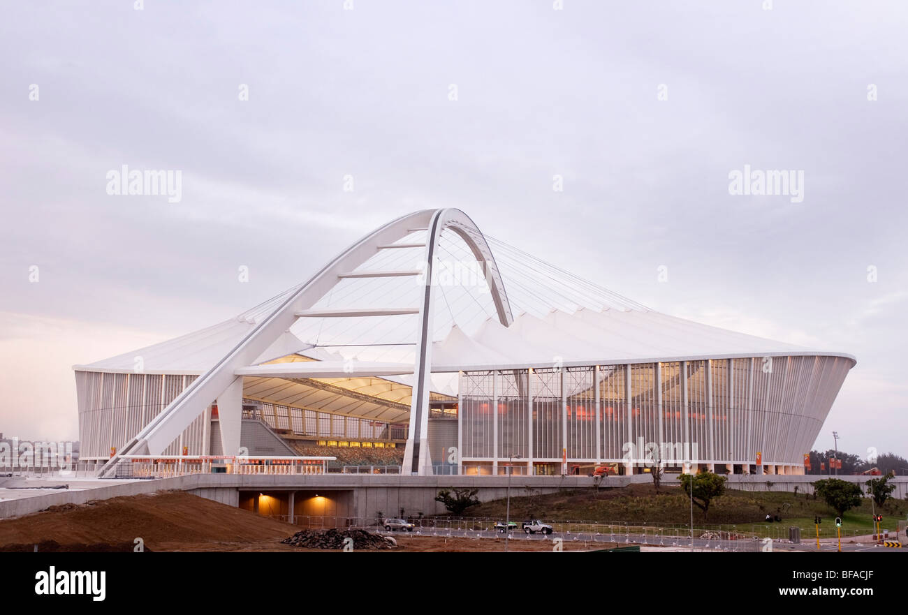 Mosè Madhiva socer stadium in costruzione prima della Coppa del Mondo FIFA Sud Africa 2010. Durban, Sud Africa Foto Stock