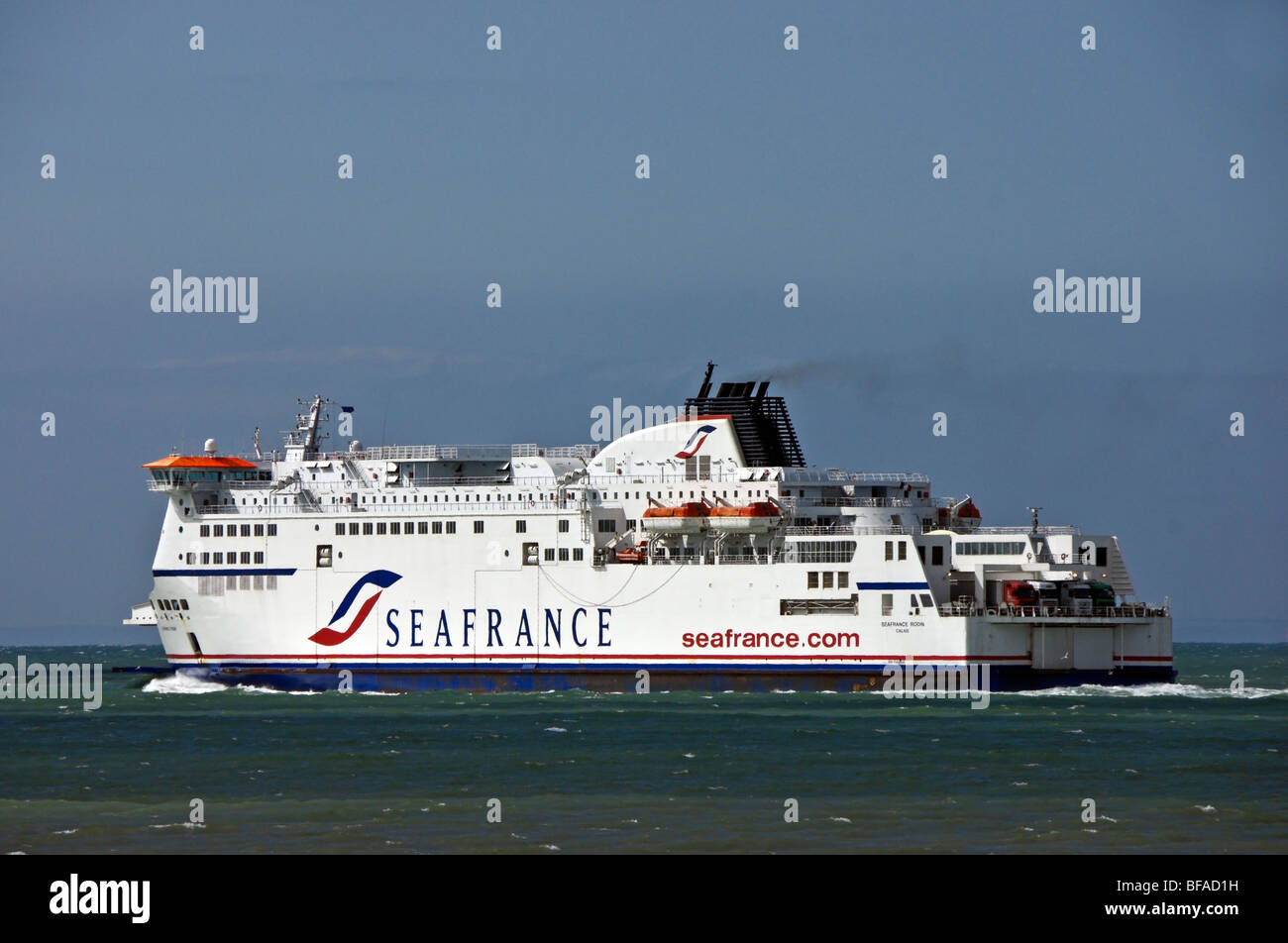 Seafrance car ferry Seafrance Rodin lasciando Calais Foto Stock