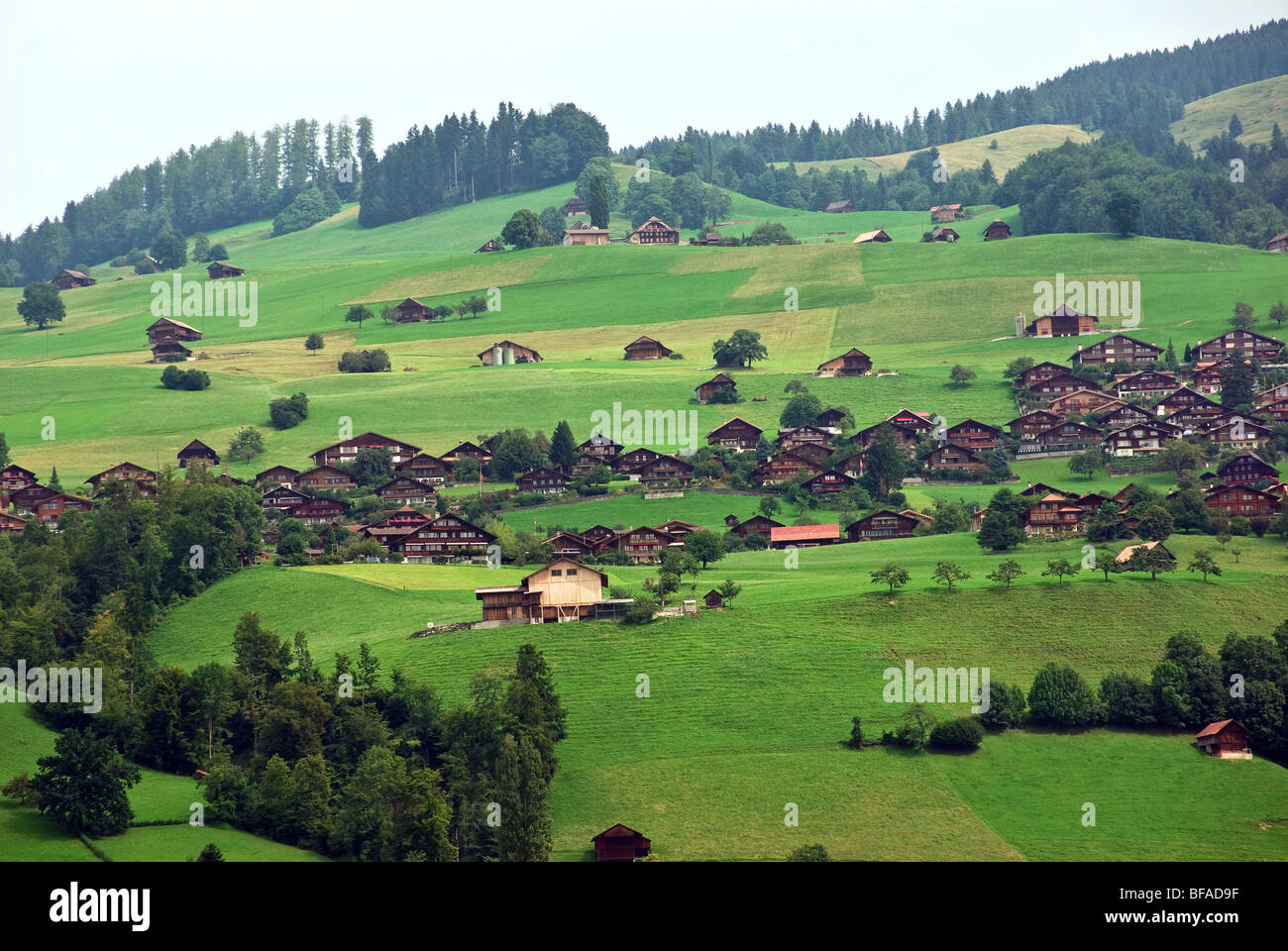 Sobborghi della città di Oberhofen svizzera Foto Stock