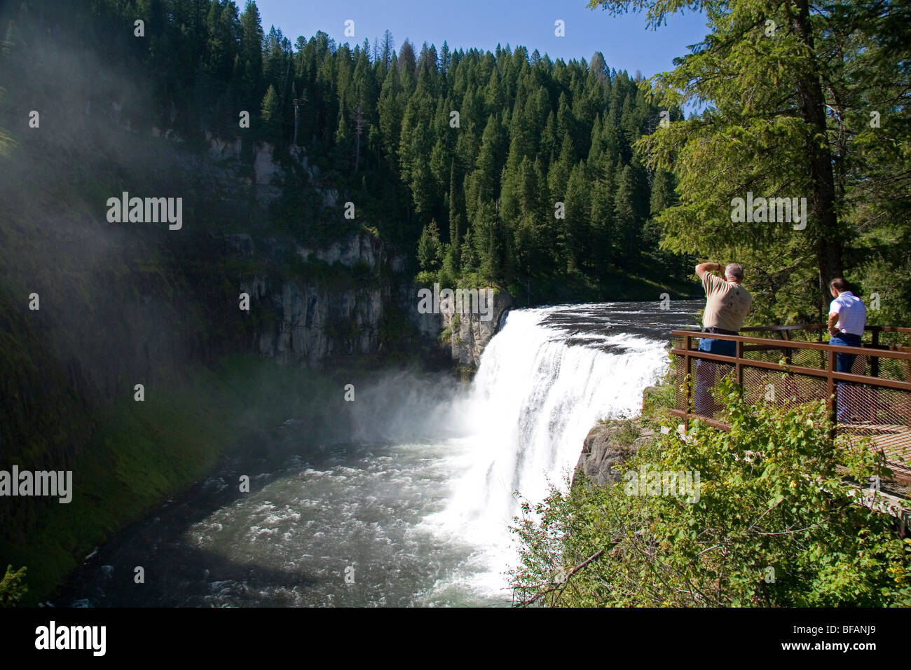 Mesa superiore cade sul Henrys Forcella del fiume Snake in Fremont County, Idaho, Stati Uniti d'America. Foto Stock