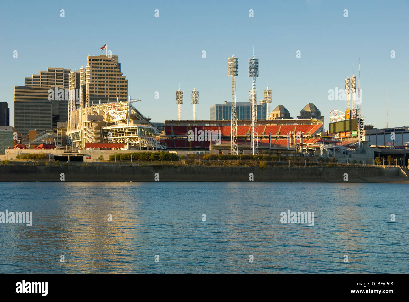 Great American Ballpark sulle rive del fiume Ohio è casa per i Cincinnati Reds squadra di baseball, Cincinnati, Ohio, Stati Uniti d'America Foto Stock